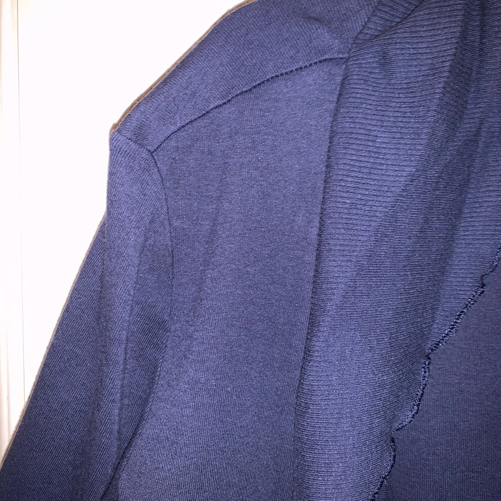 Navy robber cardigan with ruffle detail